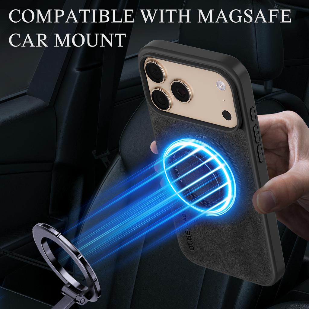 Suede Leather For Magsafe Magnetic Case For iPhone 17 Air 16 15 14 13 12 11 Pro Max Wireless Charge Matte Skin Protective Cover