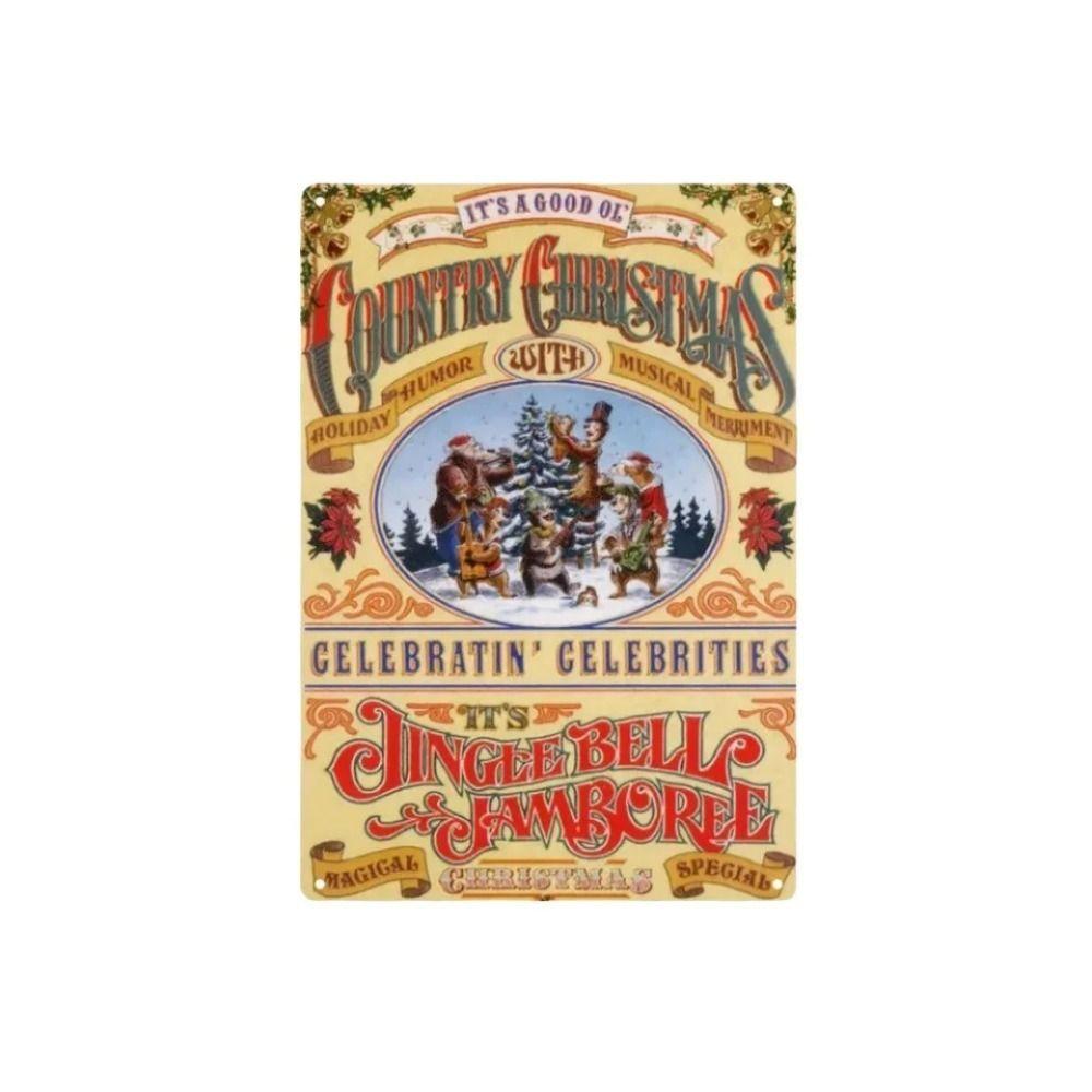 Vintage Christmas Metal Tin Sign Home Festive Wall Decor