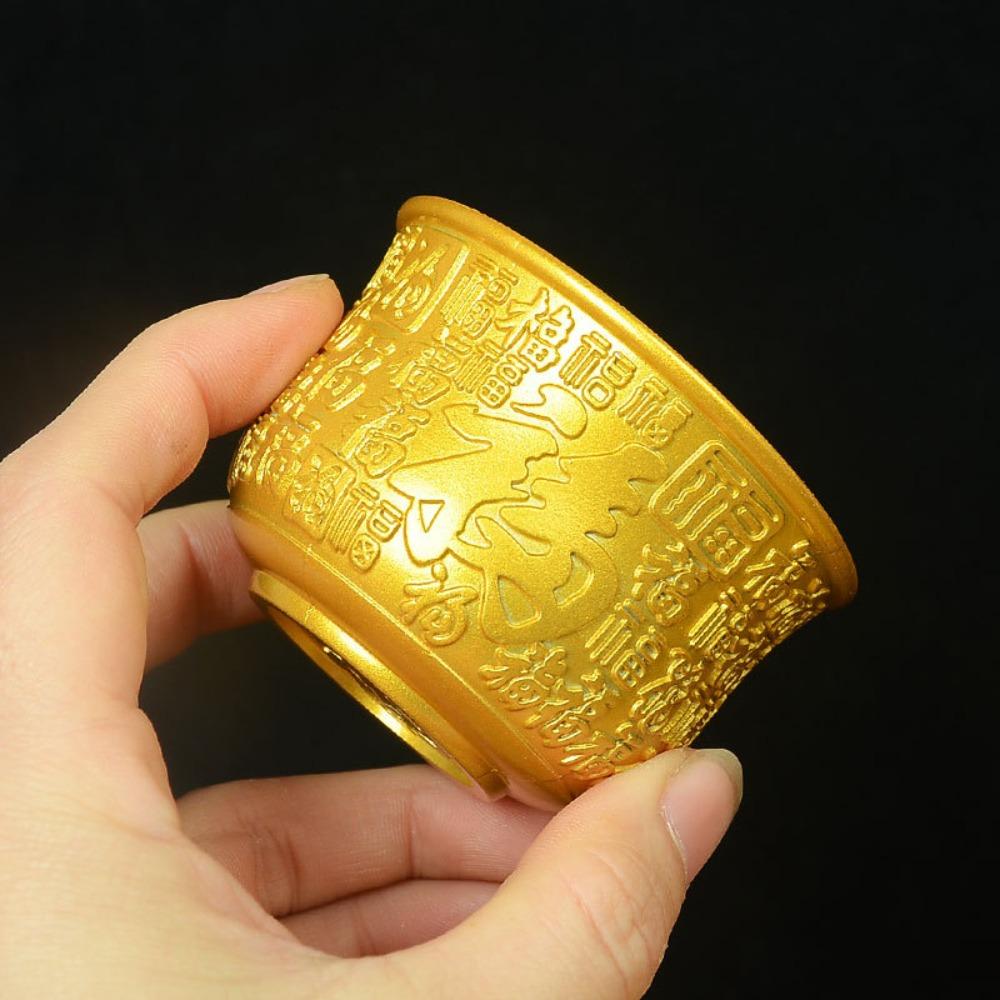 6pcs Auspicious Fu Embossed Tea Cup Zinc Zinc Alloy Offering Water Bowl Ritual Wine Cup  Temple