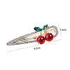 Female Women Hair Accessories Cherry Duckbill Clip Korean Style Hair Clip Rhinestone  Barrettes