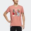 Adidas Neo Ribbed Crew Neck Printed T-Shirt Men Tops Pink FK9916