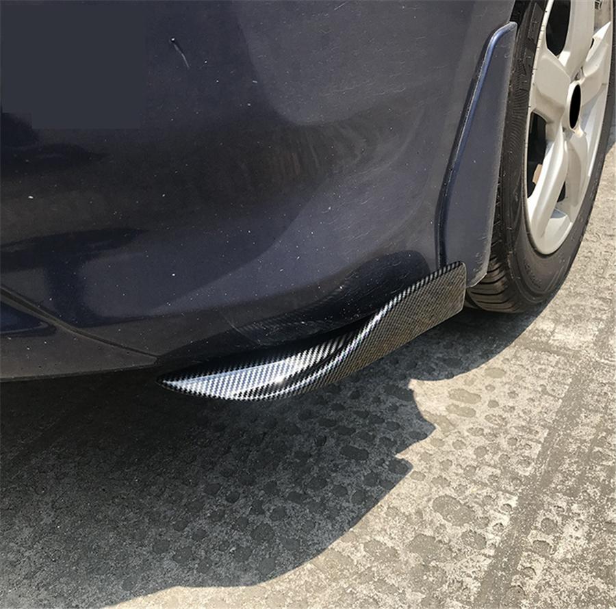 2ks Univerzální Vzhled Karbonových Vláken Auto Zadní Nárazník Spoiler Canards Ploutve Proti Nárazu Difuzor Lip Wrap Úhel Splitter Chránič Ochranné Sady