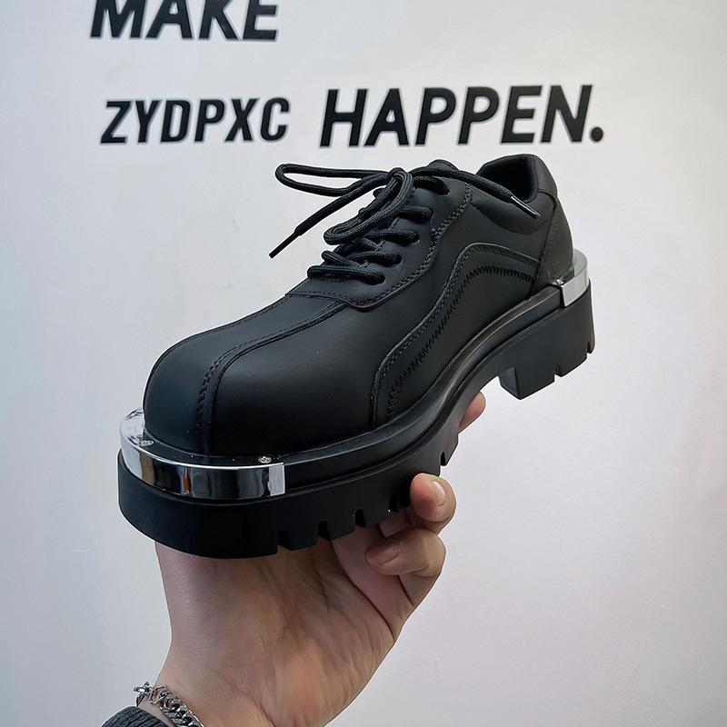 New men's versatile business casual leather shoes big head derby niche low-top thick-soled heightening men's shoes 20242-A