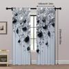 2 Pcs Black Crystal Print Curtains,suitable for Bedroom,living Room Kitchen Decoration,home Decoration,window Decoration