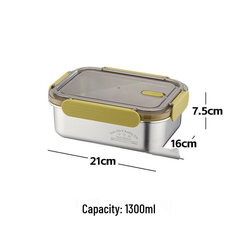 ZISIZ 1300ml 316L Stainless Steel Food Storage Container