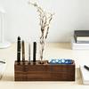 Wooden Desk Organiser Tray with Business Cards Stand and Multi Sots Pen Storage Container For Offices Desk Organization