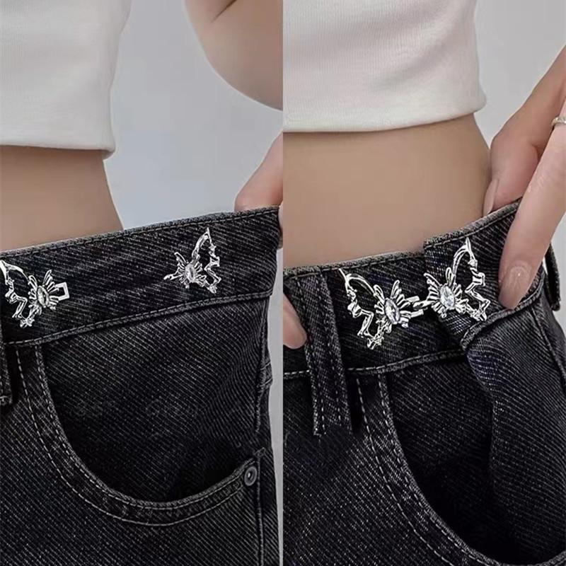 Temperament Hollow Butterfly Waist Tightening Tool Adjustable Waist Buckle Able Jeans Fixed Waist Buckle