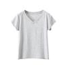 Dames 2025 Zomer Katoen V-Hals Korte Mouw Slankmakend Basic T-Shirt