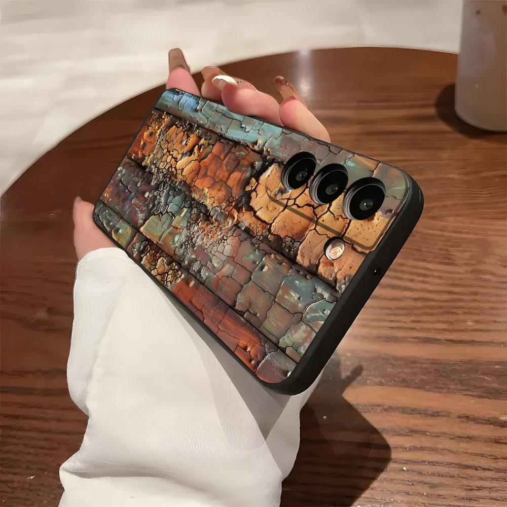 Grunge Texture Rusty Phone Case For Samsung S25 S24 FE S23 S22 S21 Plus S20 Ultra Note20Ultra Black Soft Shell