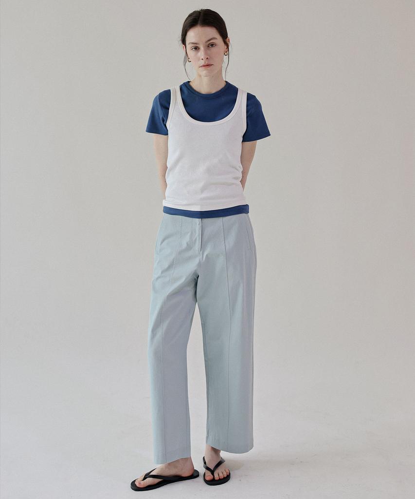 Keullaepeu Easy Cut Back Elastic Pants_Light Blue / (S,M,L,Xl)