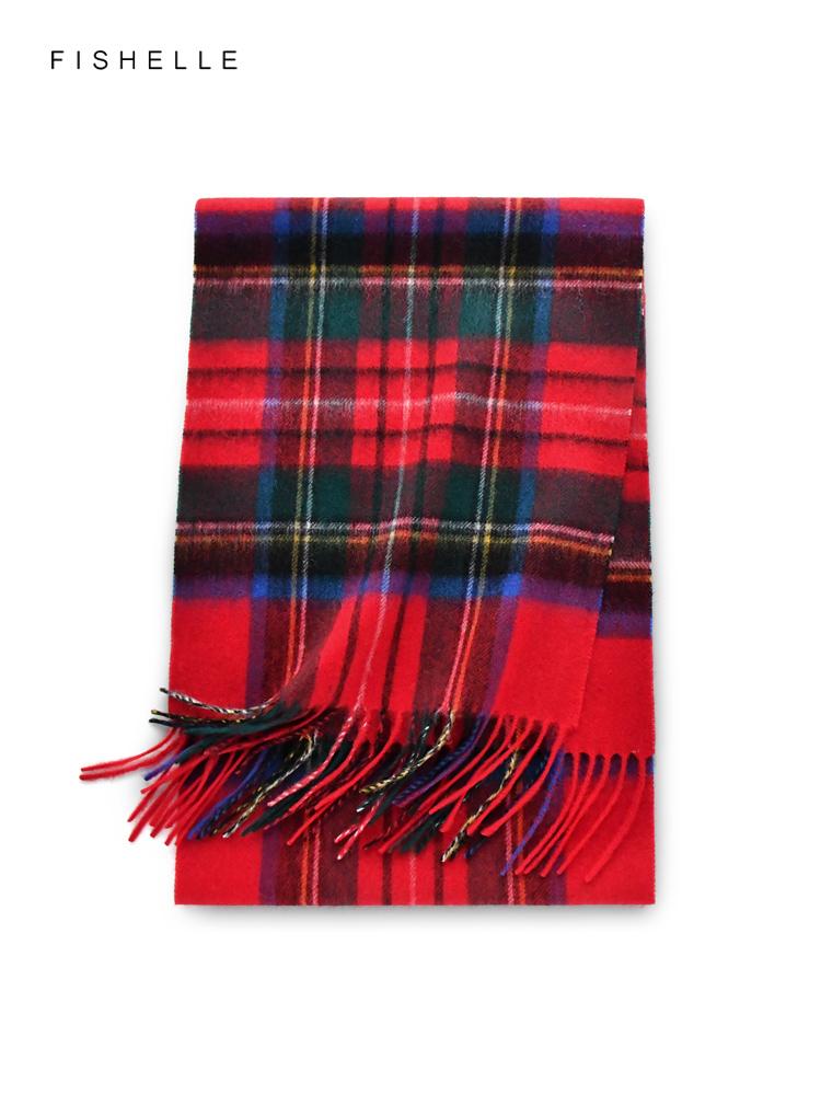Red Plaid 100% Wool Scarf Autumn Winter for Women's Wraps Soft Warm Men Scarves Shawl Thin Lady Luxury Gifts British Style