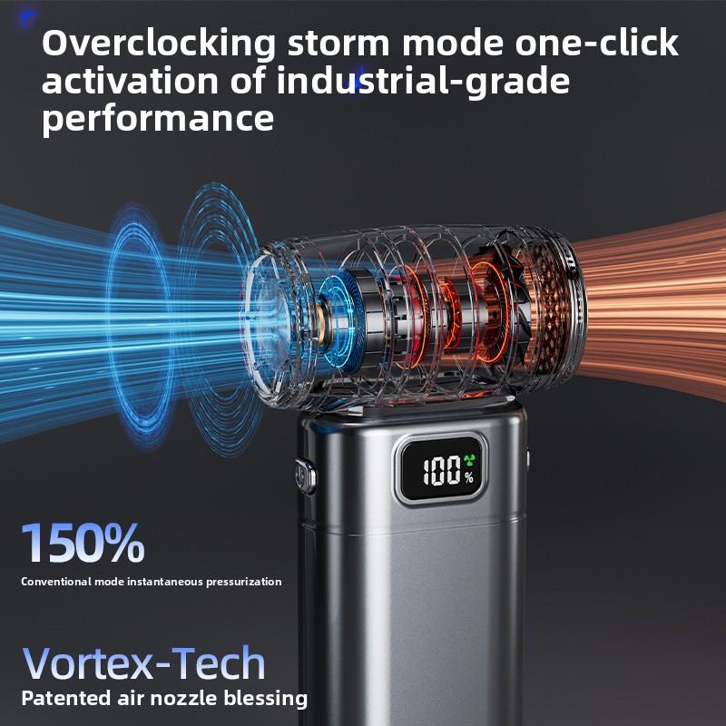 Rechargeable Mini Violent Handheld Fan 6000mAh 9W Motor Portable USB High Speed Desk Surface Blowing Dust Fan Handy Turbine Fan