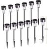 Solar Lights Outdoor, 12Pack Stainless Steel Outdoor Solar Lights - Waterproof, LED Landscape Lighting Solar Powered Outdoor Lights Solar Garden