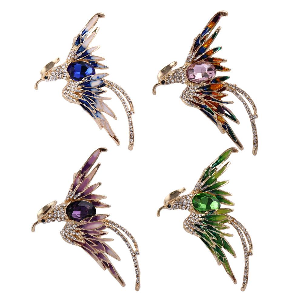Brooches For Girls Party Jewelry Rhinestones Crystal Brooches Bird Brooches Korean Pin Badges Pin
