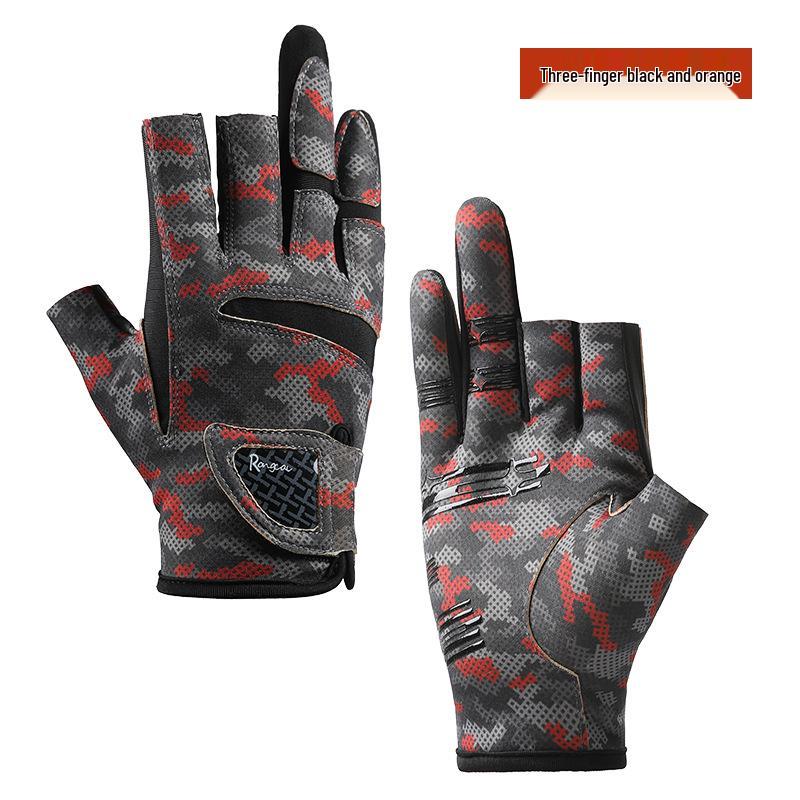 Spring & Summer Breathable Sun Protection Fishing Gloves - Anti-slip, Three-Fingerless, Thin Ice Silk, Wear-resistant Outdoor Angling Gloves