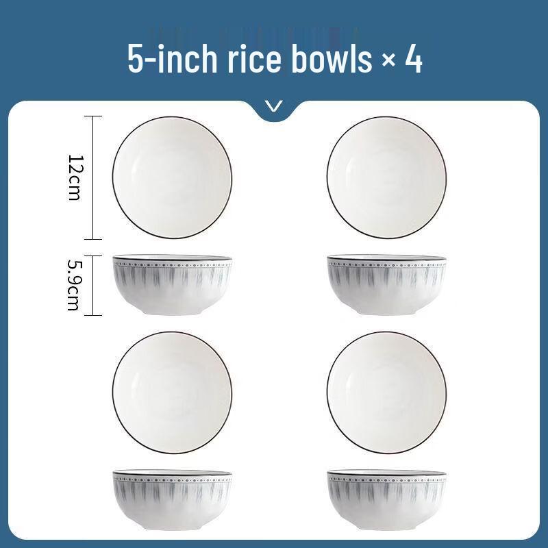 

Abay Japanese Style Ceramic Noodle Bowl Set
