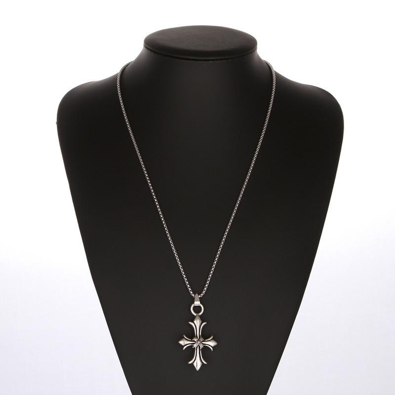 Vintage Silver Fashion Accessories, Flower Ben Cross Pendant Pendant Necklace Trendy Men'S Ladies Jewelry Necklace Warm Dan
