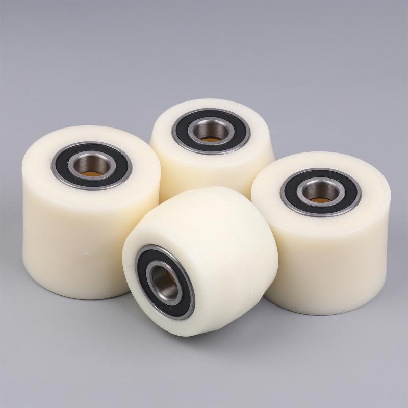 4Pcs Small Hydraulic Handling Caster Wheels - Polyurethane Nylon Replacement Fork Wheel Bearing for Lifting Equipment