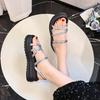 Fashion Roman New Fashion Summer Round Open Toe Sexy Thick Bottom Women's Versatile Casual Beach Large Size Flat Sandals Slippers