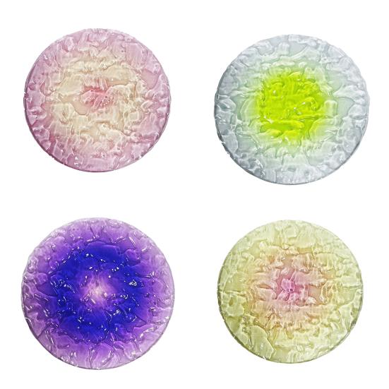Acrylic Coaster Gradient Wave Design Cup Pads Heat-Resistant Round Table Mats