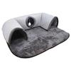 Interactive U Shape Cat Play Tunnel Polyester Fabric Foldable Design For Cats Exploration Indoor Entertainment Activity