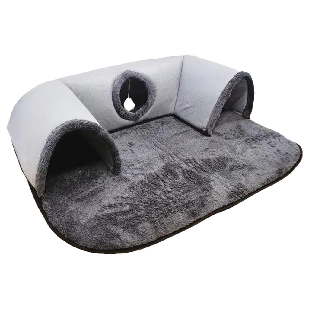 Interactive U Shape Cat Play Tunnel Polyester Fabric Foldable Design For Cats Exploration Indoor Entertainment Activity