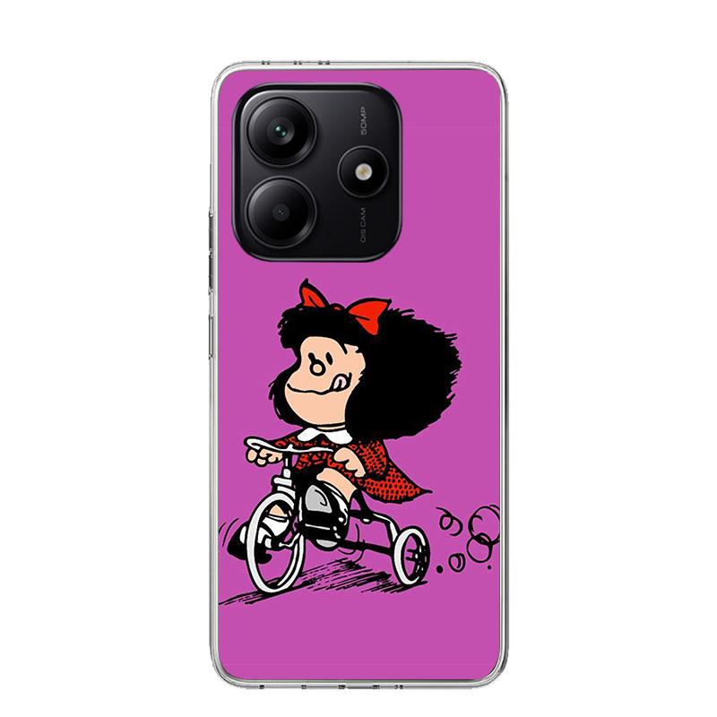 Cartoon Cute Mafalda Phone Case For Xiaomi Redmi Note 13 14 15 Pro Plus 12S 12 14S 11S 11E 10 10S 11 11T 5G 4G Cover Coque Redmi