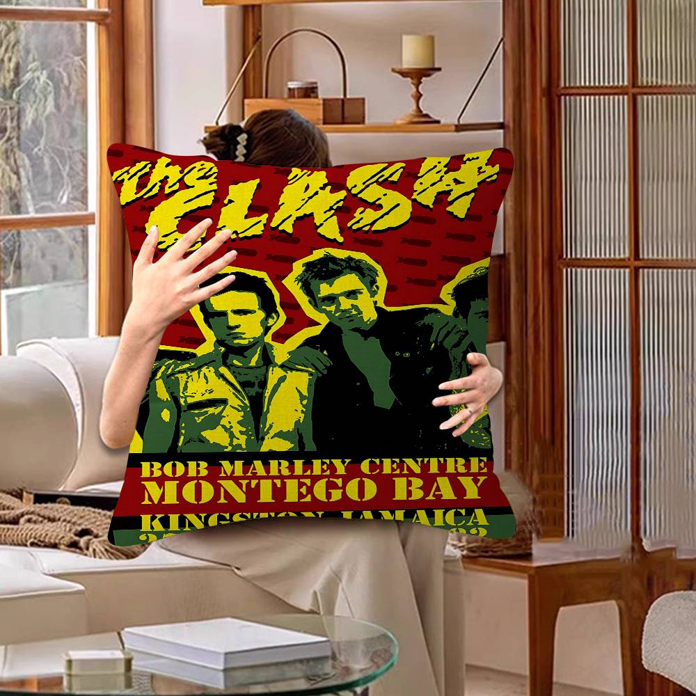 Clash The Band Whitepaper Pillow Cover Sofa Cushion Cover Home Room Decoration Children Gift
