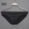 High Elasticity Men Briefs Low-rise Slim Fit Underwear Solid Comfortable Color Ice Silk Transparent Panties Summer Ultra-thin Lightweight
