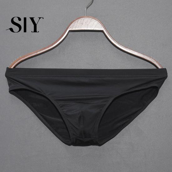 High Elasticity Men Briefs Low-rise Slim Fit Underwear Solid Comfortable Color Ice Silk Transparent Panties Summer Ultra-thin Lightweight