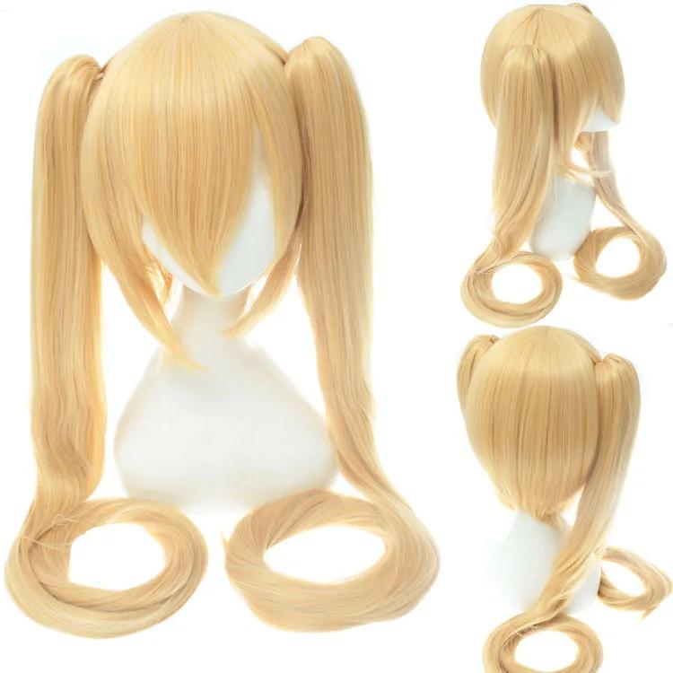 Mik U Cosplay Wig Black Rock Shooter Senbon Zakura Wigs Long Synthetic Hair Clip Ponytails  Wig+ Wig Cap