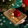 Woven Tray With Handles Imitation Rattan Kitchen Decoration Decorative Tray Basket For Remote Control Book Breakfast Living Room