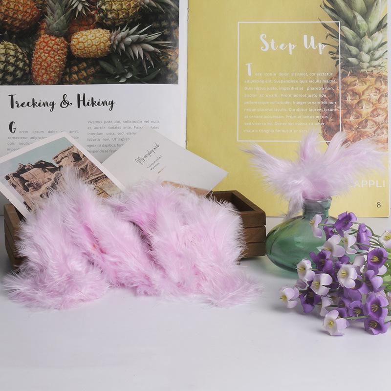 50Pcsdy Color Bamboo Tube Feather Turkey Feather Jewelry Accessories Crafts Pet Toys Decorative Materials