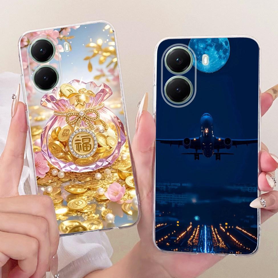 Clear For Xiaomi Poco X7 Pro Case Cover Cute Cat Fashion Butterfly Funny Painted Casing For Poco X7Pro 2412DPC0AI 2412DPC0AG