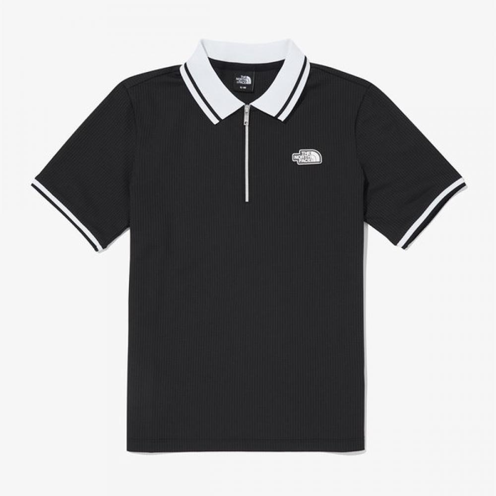 

The North Face Women S Ice Field Short Sleeve Zip Polo Nt7pq37a BLACK/100