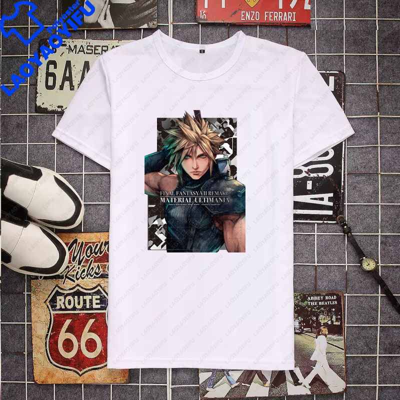 Final Fantasy Unisexs Tshirt Cute Shirt Unisexs Fashion Game Cloud Strife TShirt For Unisex Casual Buster Cactus Tops Short Sleeve