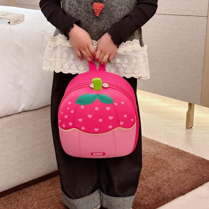 Cherry Fruit Letter Pattern Kids Kindergarten Backpack For School Travel  Use