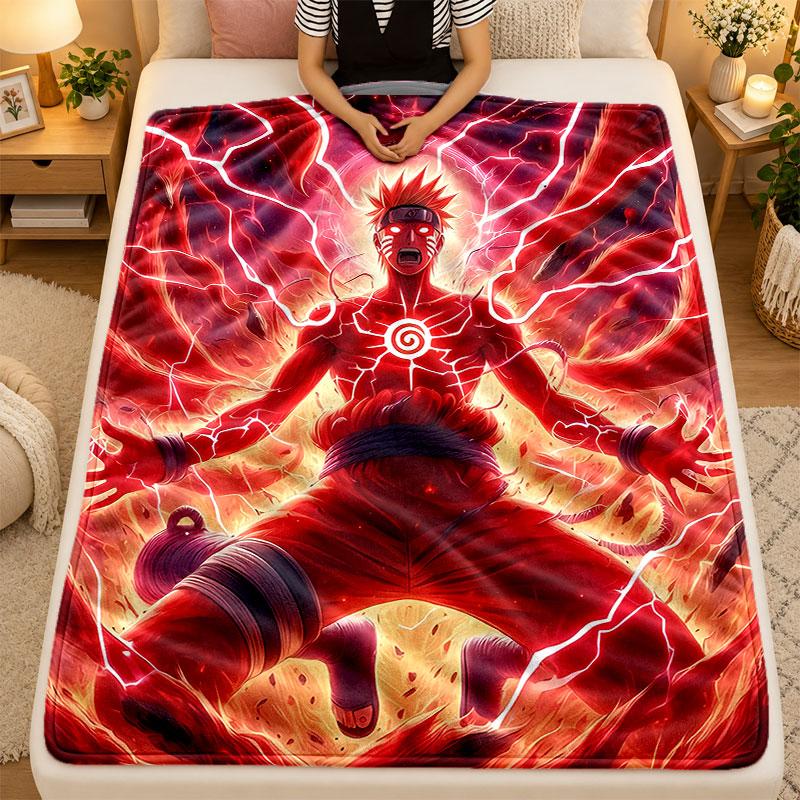 Flannel BlanketNaruto Uzumaki Warm Soft Throw Blanket for Indoor Sofa Bed Living Room Use