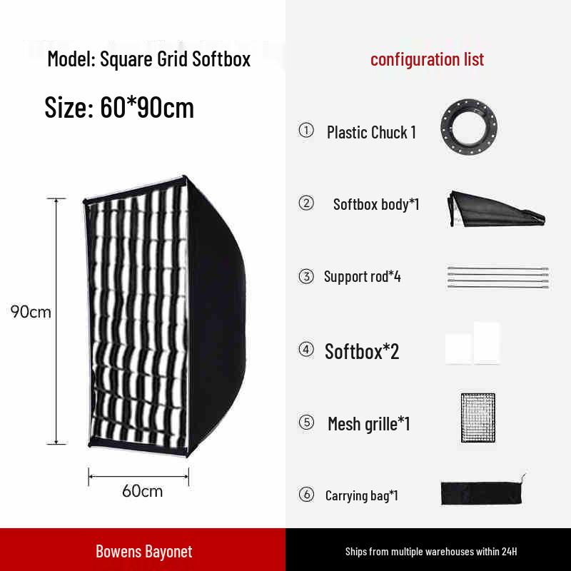 Bei Yang Quick Release 90 Deep Parabolic Softbox with Egg Crate