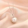 Zhenrong Korean Pearl Shell Bead Silver-Plated Pendant Necklace for Women