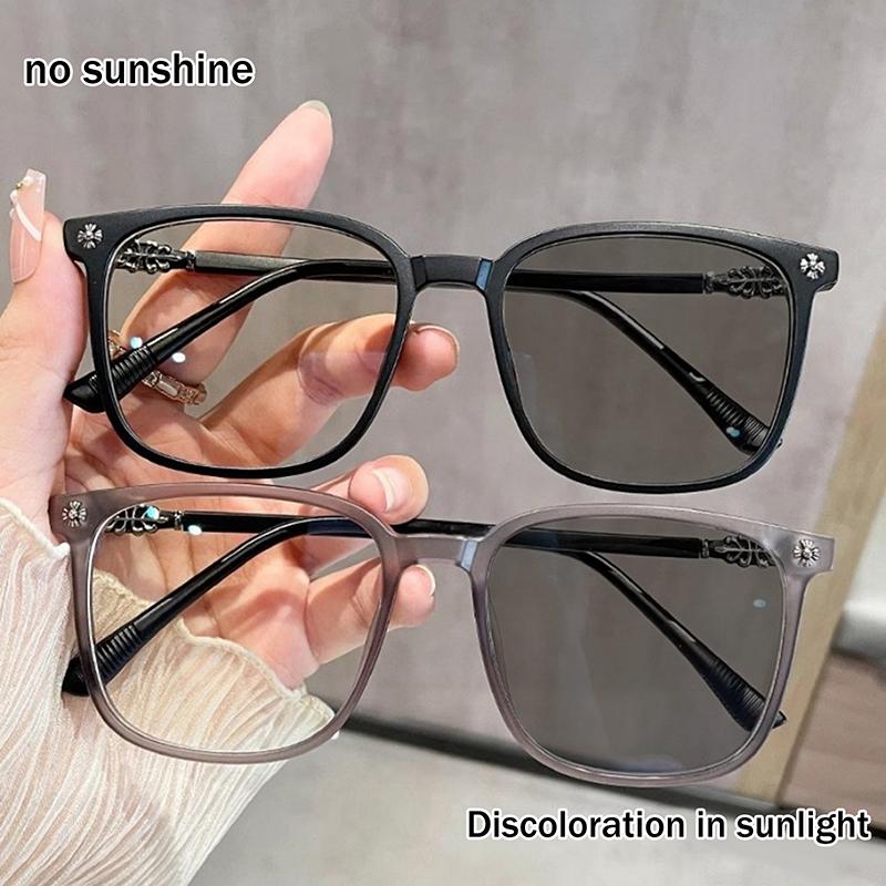 Stylish Ladies Photochromic Sun Glasses Anti-Glare Lightweight Eyeglasses Daily Outdoor Use