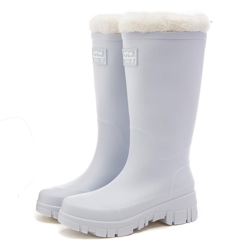 Korean Version Versatile Tall Rain Boots Women's Waterproof and Non-slip Water Boots Wear-resistant Outer Wear Rubber Shoes Kitchen Work Sleeve Women'