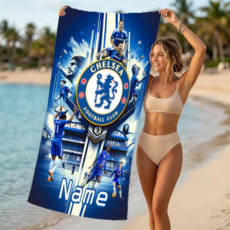 Customizable personalized beach towels Chelsea F.C themed designs.Suitable for the beach, yoga, sports;ideal as beach accessories