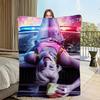 Harley Quinn Movie Collage Flannel Throw Blanket Soft Warm Cover For Sofa Bedroom Dorm Teen Decor Villain Pattern Gift For Fans