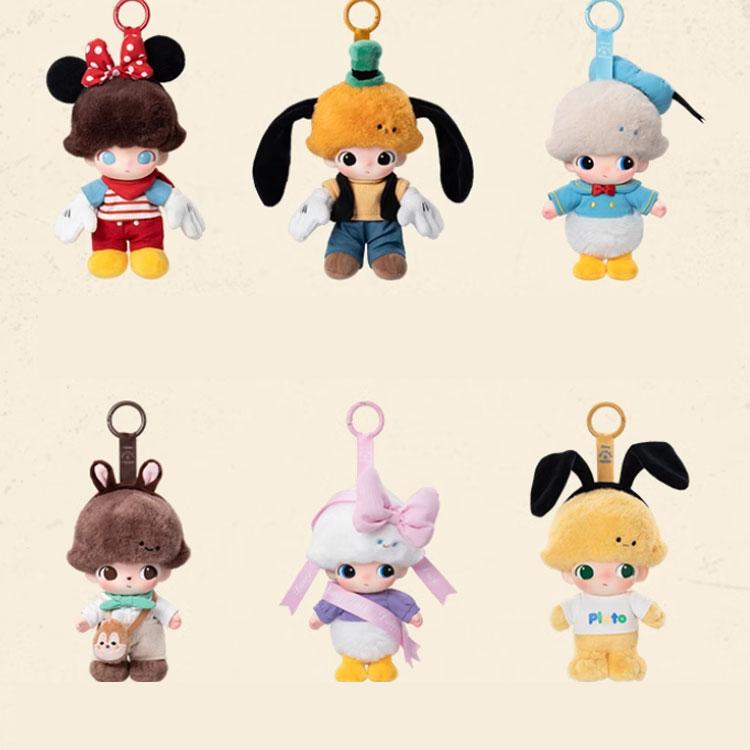 POP MART Dimoo World X Disney Series Mickey Tv Show Secret Edition Vinyl Plush Keychain, Single Mystery Box
