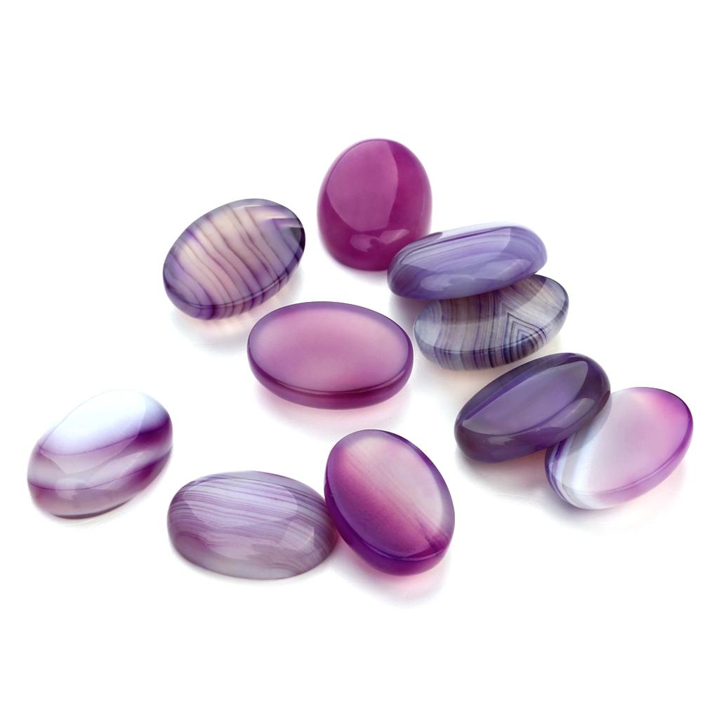 10pcs/Lot Oval Agate Ring Face Natural Multicolor Agate Stone Smooth Loose Beads for Jewelry Making DIY Ring Accessories