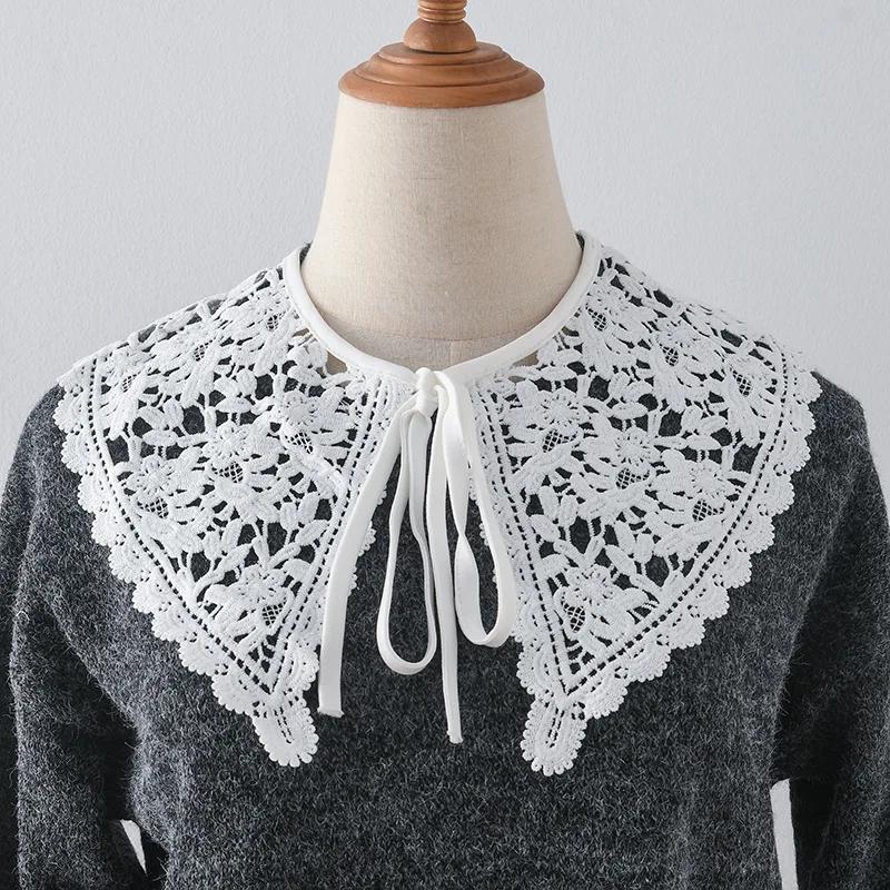 Sweet Shirt Detachable Collar Shawl for Women White Big Lapel Shoulder Wraps Small Cape Fake Collar False Collar Girls Fuax Cols
