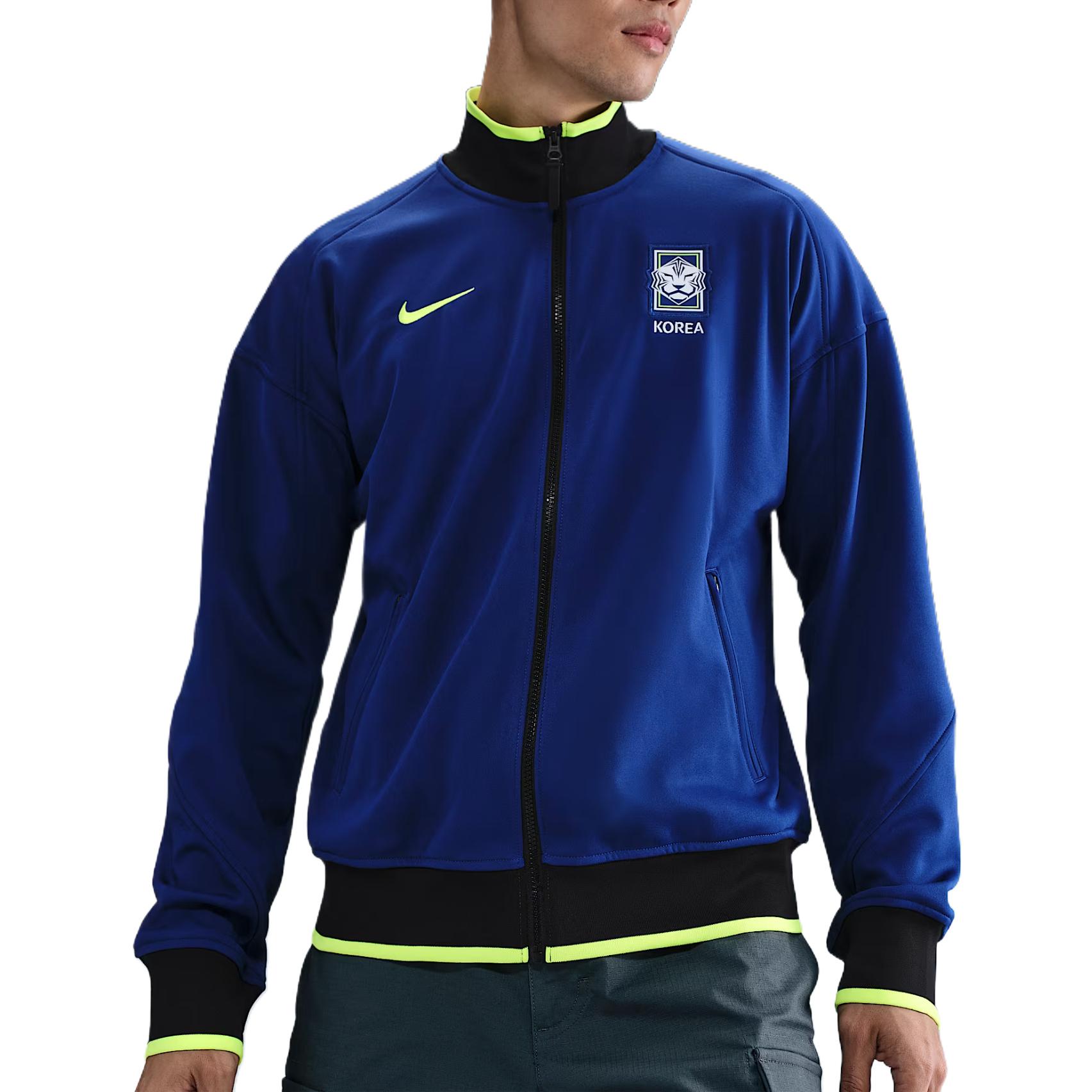 Nike Dry Jackets Men s Global Blue/Black/Neon Yellow/Neon Yellow Stand Collar Moderate Other FZ9393-418 XXL