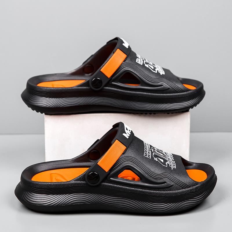 Fashion Men's Summer EVA Slip-On Slippers With Open Back And Two-Way Wear Resistant Anti-Slip Beach Shoes For Work And Outdoor Use