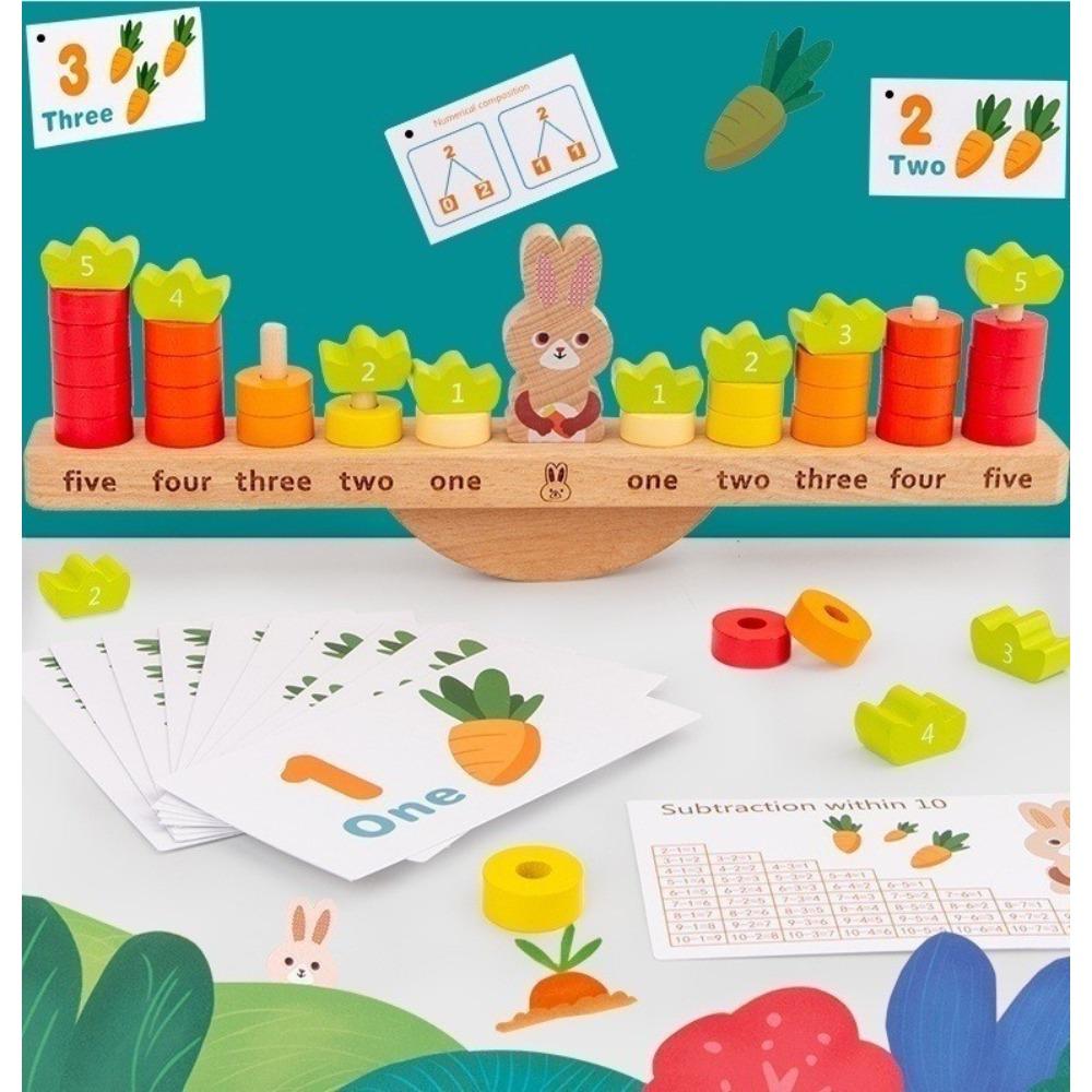 Children's early education cartoon scale mathematics cognition enlightenment teaching aids building block balance training toys